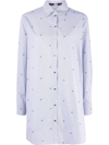 Karl Lagerfeld Monogram Stripe Tunic Shirt In Blue