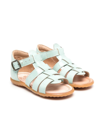 Pèpè Kids' Patent-leather Multi-strap Sandals In Green