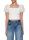 Alice And Olivia Caley Crop Top In White