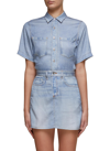 Rag & Bone Button-front Miramar Cotton Printed Terry Mini Dress In Blue