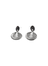 John Hardy Sterling Silver Classic Chain Black Sapphire & Black Spinel Pave Disc Drop Earrings