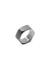 JOHN HARDY ‘CLASSIC CHAIN' BLACK RHODIUM PLATED STERLING SILVER INDUSTRIAL BAND RING