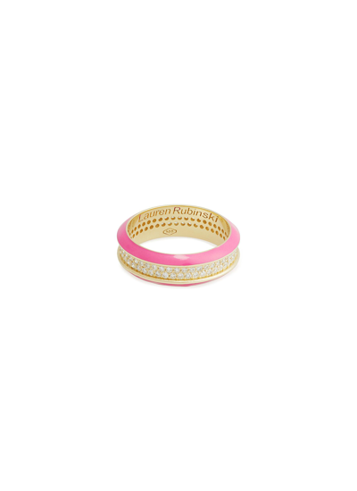 Lauren Rubinski 14-karat Gold, Enamel And Diamond Ring