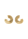 John Hardy 18k Yellow Gold Classic Chain Patterned Radial Hoop Earrings In Metallic