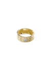 John Hardy 18k Yellow Gold Classic Chain Diamond Patterned Band In Metallic