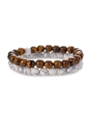 EYE CANDY LA MEN'S 2-PIECE JACK HOWLITE & TIGER EYE STRETCH BRACELET SET