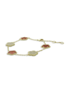 Jan-kou Women's Flower Collection 14k Goldplated & Agate Bracelet In Coral