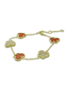 Jan-kou Women's Butterfly Collection 14k Goldplated, Agate & Cubic Zirconia Bracelet In Coral
