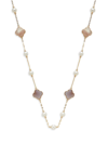 EFFY WOMEN'S 14K ROSE GOLD, MOTHER-OF-PEARL &14K YELLOW GOLD & 5MM ROUND FRESHWATER PEARL STATION NECKLAC