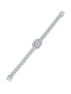 CZ BY KENNETH JAY LANE WOMEN'S LOOK OF REAL RHODIUM PLATED & CUBIC ZIRCONIA CURB CHAIN BRACELET