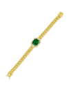 CZ BY KENNETH JAY LANE WOMEN'S LOOK OF REAL 14K GOLDPLATED & CUBIC ZIRCONIA CURB CHAIN BRACELET