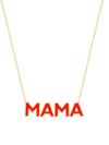 Gabi Rielle Vacay Dreamy Collection 14k Gold Plated Sterling Silver Enamel Red Mama Necklace In Silver