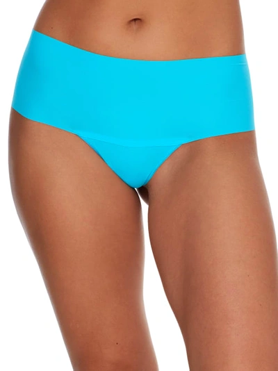 Hanky Panky Breathe High-waist Thong In Pacific Blue