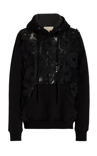 Elie Saab Women's Embroidered Tulle Sweatshirt In Black | ModeSens