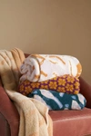 Anthropologie Cozy Knit Fable Throw Blanket In Purple