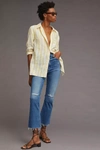 Mother The Hustler Fray Ankle Bootcut Jeans In Blue