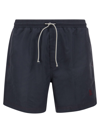 Brunello Cucinelli Swimming Costume With Embroidered Logo In Deep Blue