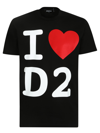 Dsquared2 Crew Neck T-shirt With I Love D2 Print In Black