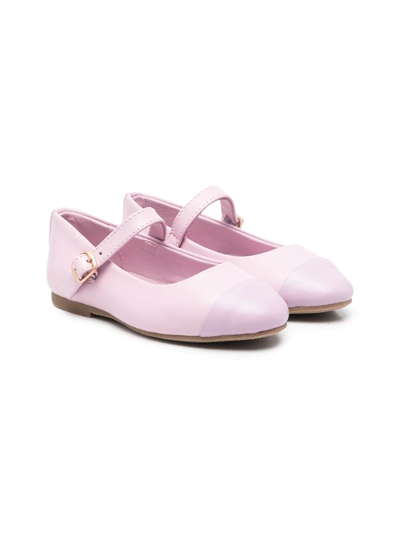 Age Of Innocence Kids' Leather Ballerina Shoes In Purple
