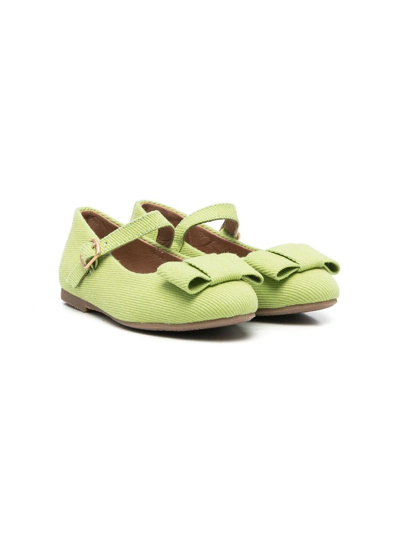 Age Of Innocence Kids' Ellen Bow-detail Ballerina Shoes In Green