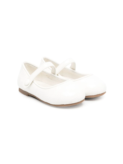Age Of Innocence Kids' Side Button-fastening Ballerina Shoes In White