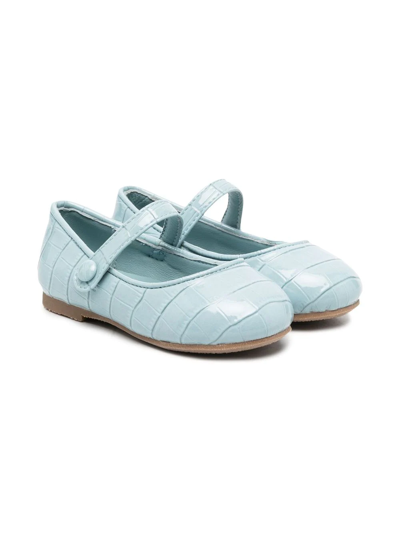 Age Of Innocence Kids' Coco Croco Leather Shoes In Blue
