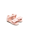 AGE OF INNOCENCE BOW-DETAIL PATENT-LEATHER SANDALS