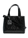 ARMANI EXCHANGE ALL-OVER EMBOSSED LOGO TOTE