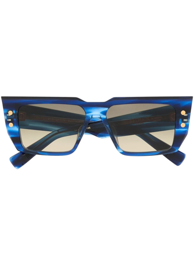 Balmain Eyewear B-vi Rectangular-frame Sunglasses In Blue