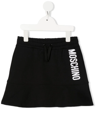 Moschino Teen Black Logo Cotton Skirt