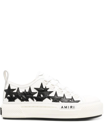 Amiri Star-patch Platform Sneakers In White