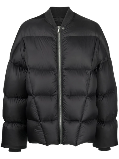 Rick Owens Black Oversized Padded Jacket In Nero