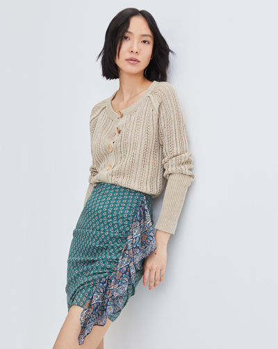 Veronica Beard Spencer Printed Skirt In Seaglass Multi