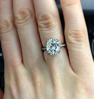 Pre-owned Tiffany & Co Gia Certified 2.00 Ct Oval Cut Diamond Engagement Pave Style Ring 18k White Gold In H (near Colorless)