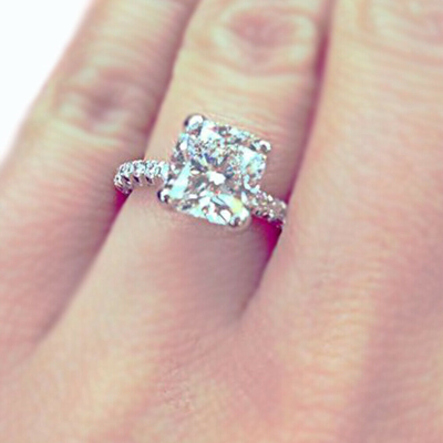 Pre-owned Tiffany & Co Gia Certified 1.50 Carat Cushion Cut Diamond Engagement Ring 18k White Gold