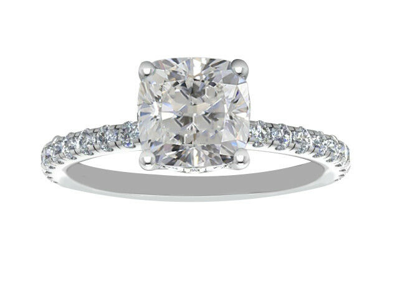 Pre-owned Tiffany & Co Gia Certified Diamond Engagement Ring 2.00 Carat Cushion Cut 18k White Gold In H (near Colorless)