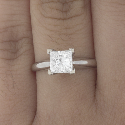 Pre-owned Tiffany & Co Gia Certified 1.00 Carat Princess Natural Diamond Engagement Solitaire Ring In F (white)