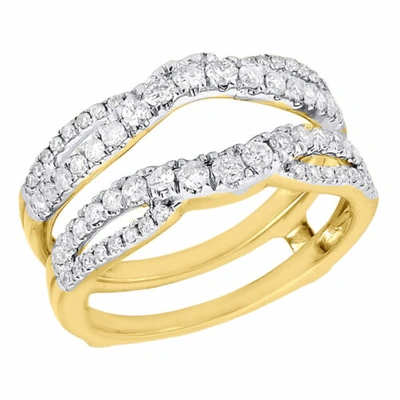 Pre-owned Jfl Diamonds & Timepieces 14k Yellow Gold Diamond Solitaire Engagement Ring Infinity Enhancer 0.63 Ct. In White