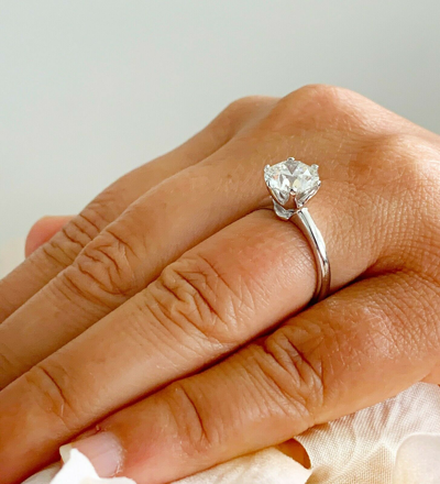 Pre-owned Knr Gia Certified 14k Solid White Gold Round Cut Diamond Engagement Ring 2.00ctw