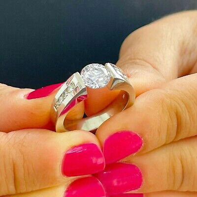 Pre-owned Gia Certified 14k Solid White Gold Round Cut Diamond Engagement Ring 1.70ct F Vs In White/colorless