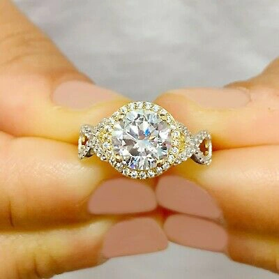 Pre-owned Knr Gia Certified 14k Solid White Gold Round Cut Diamond Engagement Ring 2.00ctw