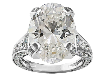 Pre-owned Wmd Jewelry Gia Certified Diamond Engagement Ring 4.80 Ctw Oval Shape 18k Gold In White