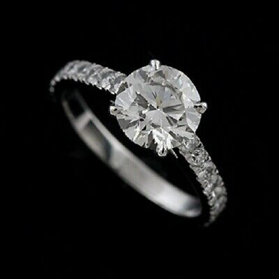 Pre-owned Ppluxury Diamond Modern Platinum 950 Forever One Moissanite Engagement Ring