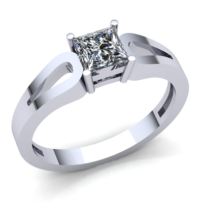 Pre-owned Jewelwesell 0.75carat Princess Cut Diamond Ladies Bridal Solitaire Engagement Ring 14k Gold