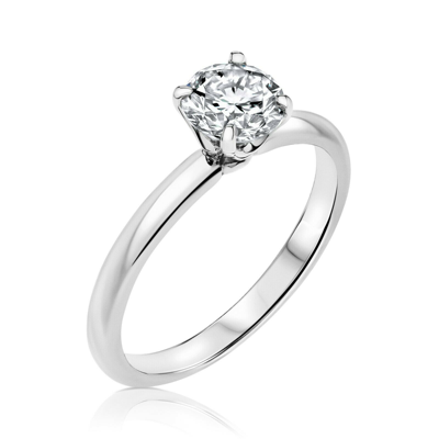Pre-owned Kgm Diamonds Diamond Engagement Ring Gia Natural Round Solitaire Tcw 0.75 14k White Gold In White/colorless