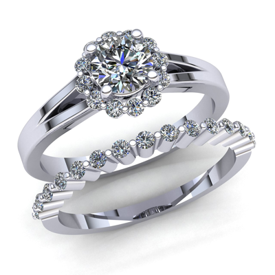 Pre-owned Jewelwesell 1.5carat Round Brilliant Cut Diamond Ladies Bridal Halo Engagement Ring 18k Gold