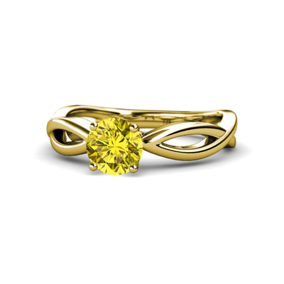 Pre-owned Trijewels Yellow Diamond Solitaire Engagement Ring 1.00 Carat In 14k Yellow Gold Jp:111400