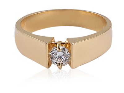 Pre-owned Jisha 0.50 Tcw Gia Round Brilliant Cut Diamond Men's Solitaire Ring In 750 18k Gold