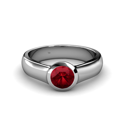 Pre-owned Trijewels Ruby Solitaire Engagement Ring 0.75 Carat In 14k Gold Jp:82973 In Red