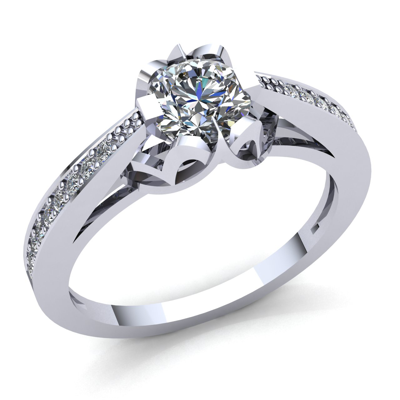Pre-owned Jewelwesell 1.5ct Round Cut Diamond Ladies Bridal Solitaire Engagement Ring 18k Gold